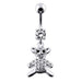 Fancy Jeweled Teddy Bear Dangling Belly Ring - Monster Piercing