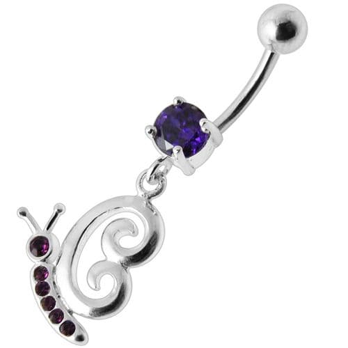 Fancy Gothic Jeweled Dangling Navel Ring - Monster Piercing