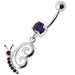 Fancy Gothic Jeweled Dangling Navel Ring - Monster Piercing