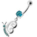 Fancy Gothic Jeweled Dangling Navel Ring - Monster Piercing