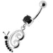 Fancy Gothic Jeweled Dangling Navel Ring - Monster Piercing