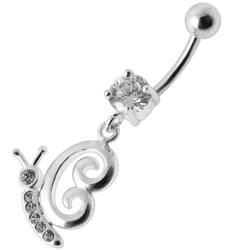 Fancy Gothic Jeweled Dangling Navel Ring - Monster Piercing