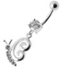 Fancy Gothic Jeweled Dangling Navel Ring - Monster Piercing