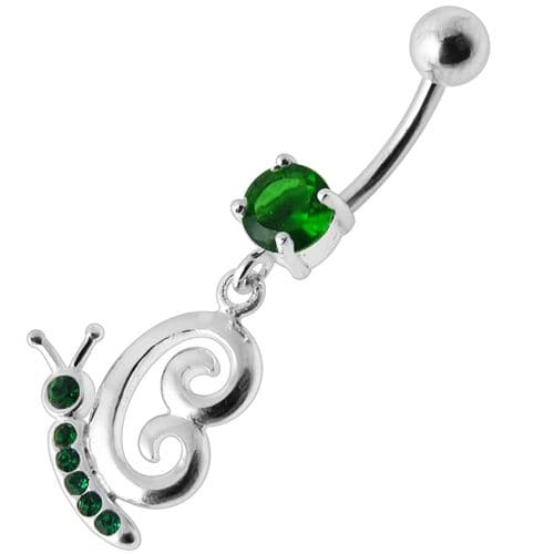 Fancy Gothic Jeweled Dangling Navel Ring - Monster Piercing