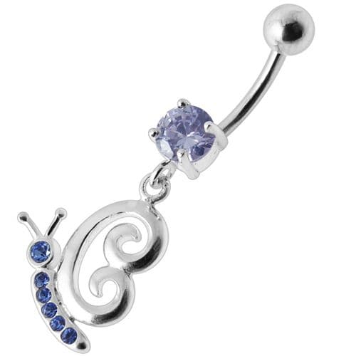 Fancy Gothic Jeweled Dangling Navel Ring - Monster Piercing