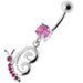 Fancy Gothic Jeweled Dangling Navel Ring - Monster Piercing