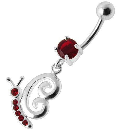 Fancy Gothic Jeweled Dangling Navel Ring - Monster Piercing