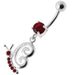 Fancy Gothic Jeweled Dangling Navel Ring - Monster Piercing