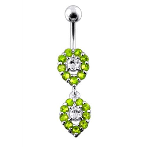 Fancy  Silver Dangling Navel Ring Body jewelry - Monster Piercing