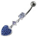 Fancy  Heart Dangling SS Bar Navel Ring - Monster Piercing