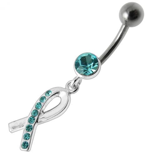 Fancy  Jeweled  CROSS Dangling Belly Ring - Monster Piercing