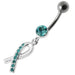 Fancy  Jeweled  CROSS Dangling Belly Ring - Monster Piercing