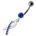 Fancy  Jeweled  CROSS Dangling Belly Ring - Monster Piercing