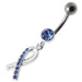 Fancy  Jeweled  CROSS Dangling Belly Ring - Monster Piercing