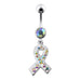 Fancy  CROSS Logo Dangling Belly Ring - Monster Piercing