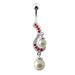 Fancy Centered PEARL Jeweled Dangling Navel Body Ring - Monster Piercing