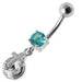 Silver Fancy  CROSS Dangling Belly Ring - Monster Piercing