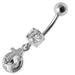 Silver Fancy  CROSS Dangling Belly Ring - Monster Piercing