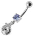 Silver Fancy  CROSS Dangling Belly Ring - Monster Piercing