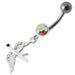 Jeweled Flying Pigeon Dangling Belly Ring - Monster Piercing