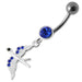 Jeweled Flying Pigeon Dangling Belly Ring - Monster Piercing