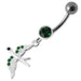 Jeweled Flying Pigeon Dangling Belly Ring - Monster Piercing