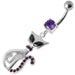 Jeweled Cat Dangling Belly Bar - Monster Piercing