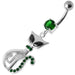 Jeweled Cat Dangling Belly Bar - Monster Piercing