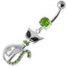 Jeweled Cat Dangling Belly Bar - Monster Piercing