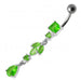 Fancy Multi Stone Jeweled Dangling Banana Bar Belly Button Ring - Monster Piercing