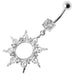 Fancy Silver Multi Jeweled STAR Dangling Banana Belly Ring - Monster Piercing