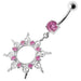 Fancy Silver Multi Jeweled STAR Dangling Banana Belly Ring - Monster Piercing