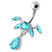 Fancy Dangling SS Bar Navel Ring Body Jewelry - Monster Piercing