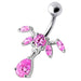 Fancy Dangling SS Bar Navel Ring Body Jewelry - Monster Piercing