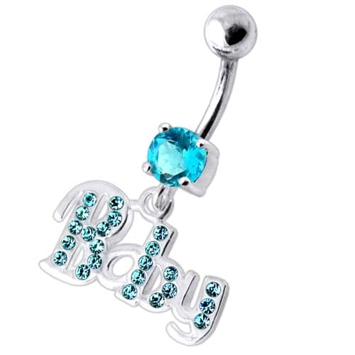 Fancy BABY Jeweled Dangling Belly Ring - Monster Piercing