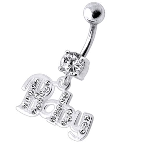 Fancy BABY Jeweled Dangling Belly Ring - Monster Piercing