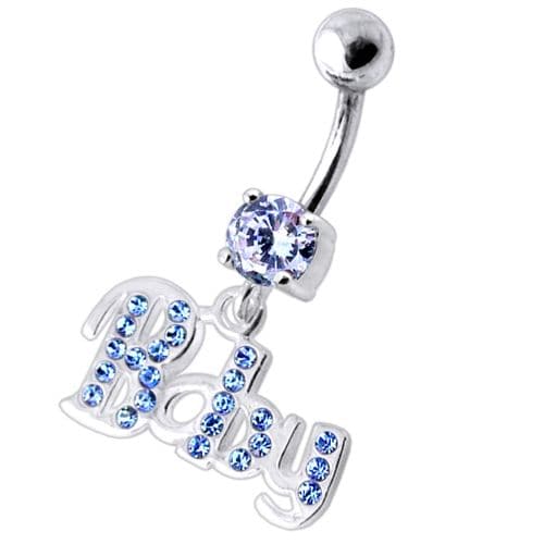 Fancy BABY Jeweled Dangling Belly Ring - Monster Piercing