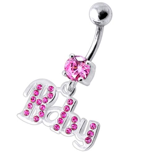 Fancy BABY Jeweled Dangling Belly Ring - Monster Piercing