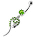 Snake Jeweled Dangling Belly Ring - Monster Piercing