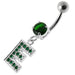 Alphabet "E" Jeweled Dangling Belly Ring - Monster Piercing