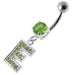 Alphabet "E" Jeweled Dangling Belly Ring - Monster Piercing