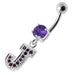 Alphabet "J" Jeweled Dangling Belly Ring - Monster Piercing