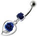 Rose in Heart Jeweled Dangling Belly Ring - Monster Piercing