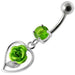 Rose in Heart Jeweled Dangling Belly Ring - Monster Piercing