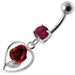 Rose in Heart Jeweled Dangling Belly Ring - Monster Piercing