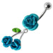 Jeweled Roses Dangling Belly Ring - Monster Piercing