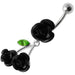 Jeweled Roses Dangling Belly Ring - Monster Piercing