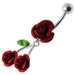 Jeweled Roses Dangling Belly Ring - Monster Piercing