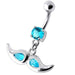 Jeweled mustache Dangling Belly Ring - Monster Piercing