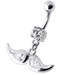 Jeweled mustache Dangling Belly Ring - Monster Piercing